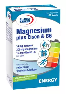 منیزیم پلاس آیزن و ویتامین ب 6 یوروویتال | EURHOVITAL MAGNESIUM PLUS EISEN & B6